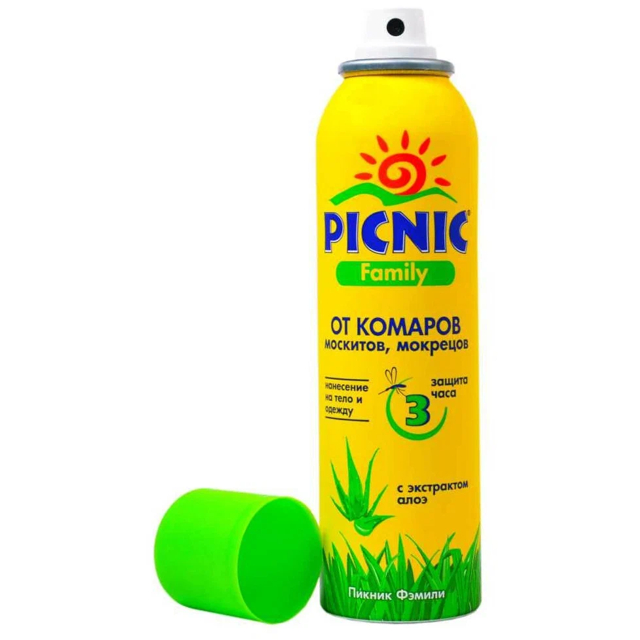аэрозоль PICNIC Family от комаров, мокрецов, москитов, 150 мл