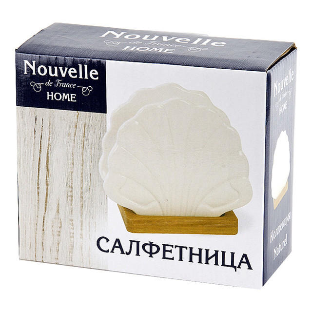 салфетница NOUVELLE HOME Naturel 12х6х11см на подставке фарфор бамбук