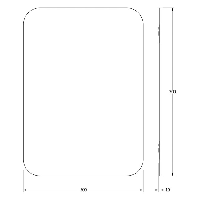 зеркало для ванной EVOFORM CoLora 50x70см прямоугольник черный