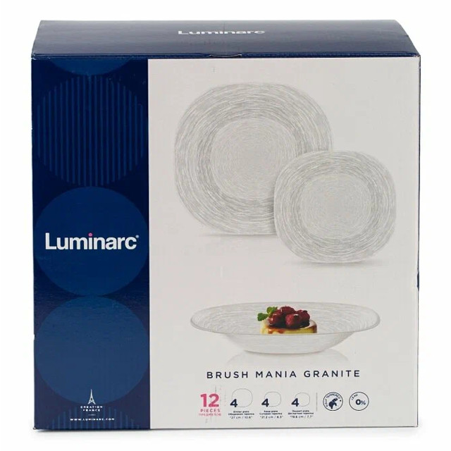 сервиз столовый LUMINARC Нео Карина Брашмания 4/12 стекло гранит