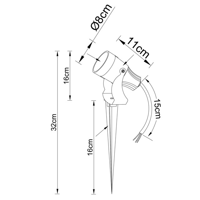 светильник ландшафтный грунтовый ARTE LAMP Elsie GU10 15Вт IP65 металл черный