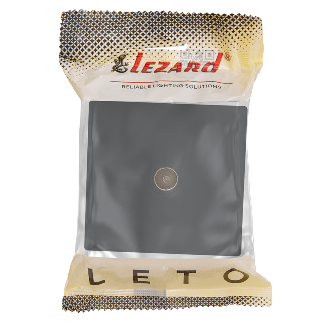 розетка телевизионная 1 пост LEZARD Leto оконечная чёрный бархат