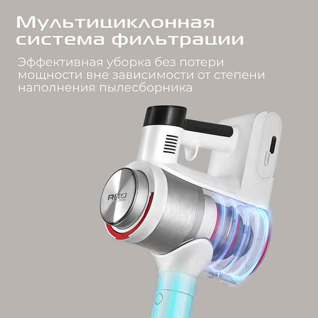 пылесос вертикальный беспроводной RED SOLUTION V3010 400Вт белый