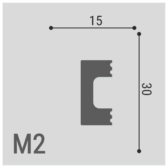 молдинг ДЕ-БАГЕТ М2 30х15х2000мм полимер(xps), арт. 00-00106423