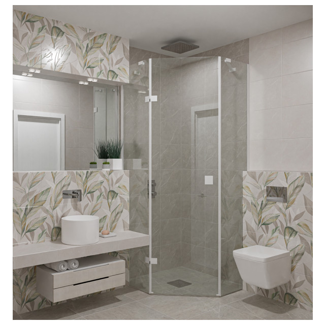 плитка настенная AZORI Ebri foliage 1 31,5х63 зелено-серый