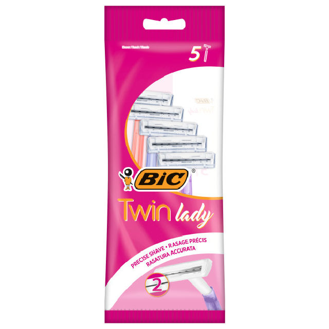 станок для бритья BIC Lady twin 5шт одноразовый женский