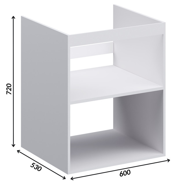 каркас напольный под мойку 600x530x720мм глубокий