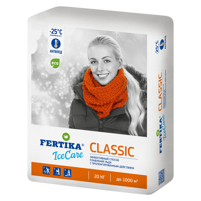 реагент противогололедный FERTIKA IceCare CLASSIC 20кг