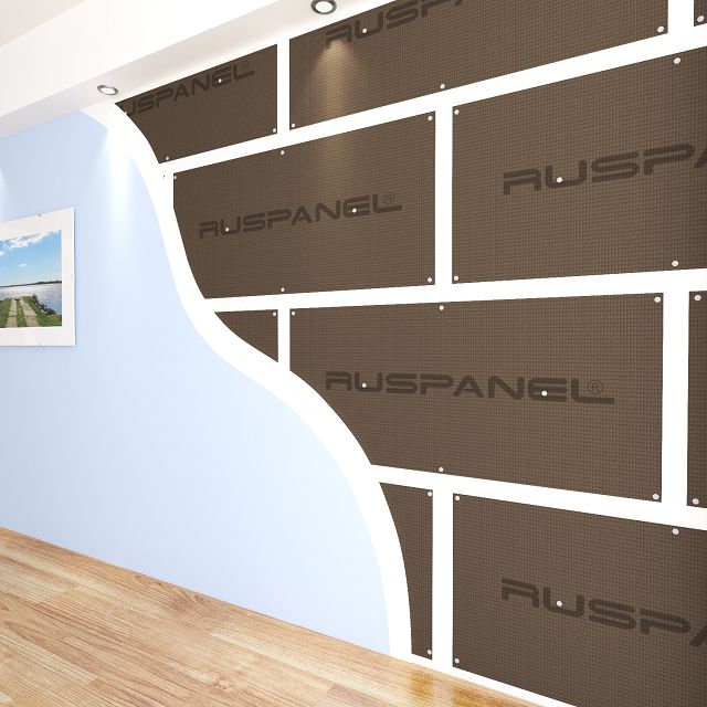 панель звукоизоляционная Ruspanel RPG Eco Comfort 1250х600х19 мм (ДВП) с армированным слоем