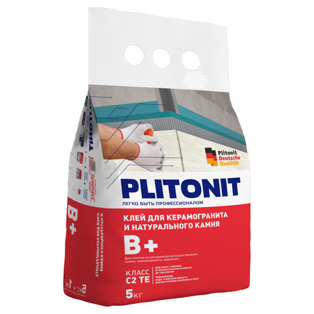 клей плиточный PLITONIT В+ для крупноформ.плиты 5кг