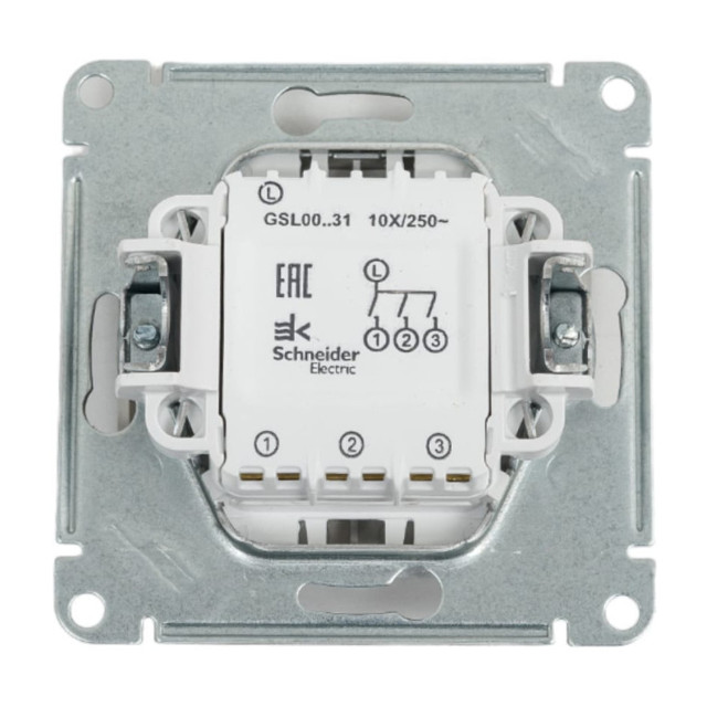 выключатель 3-клавишный SCHNEIDER ELECTRIC Glossa, алюминий