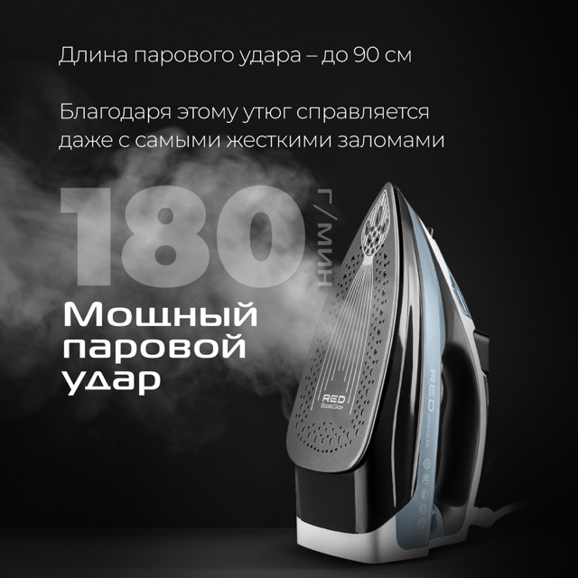 утюг RED SOLUTION I286 2200Вт 180 г/мин керамика синий/черный утюг RED SOLUTION I286 2200Вт 180 г/мин керамика синий/черный