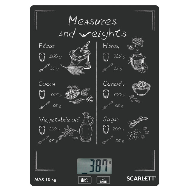 кухонные весы SCARLETT SC-KS57P64 10 кг черный