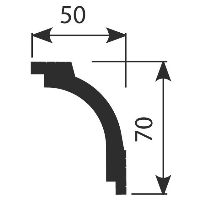 плинтус потолочный COSCA 70х50х2000мм белый, арт.СПБ097102/КХ048