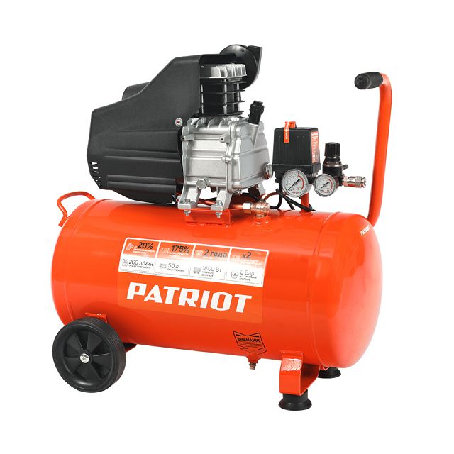 компрессор PATRIOT EURO 50-260 1800Вт 260л/мин 50л