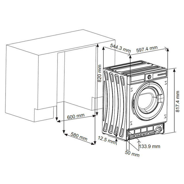 машина стирально-сушильная встраиваемая KRONA DARRE 1400W 7/5кг