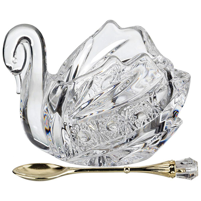 икорница LEFARD Muza Crystal, 11х7х8,5 см, с ложкой, стекло