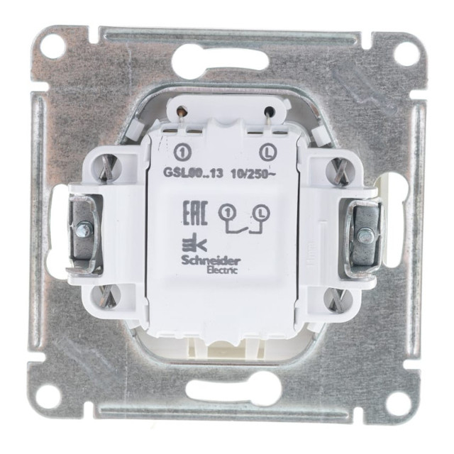 выключатель 1-клавишный SCHNEIDER ELECTRIC Glossa, с индикатором, алюминий