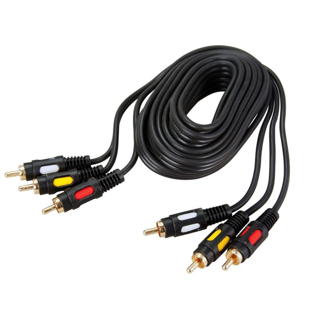 кабель 3RCA-3RCA REXANT 17-0212 1,5м черный