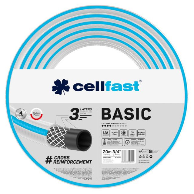 шланг CELLFAST BASIC 3/4" 20м 25Бар