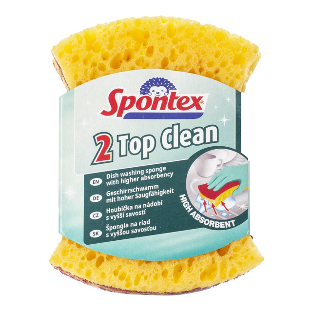 набор губок SPONTEX Top Clean 2шт 10,5х8х2см поролон, абразив