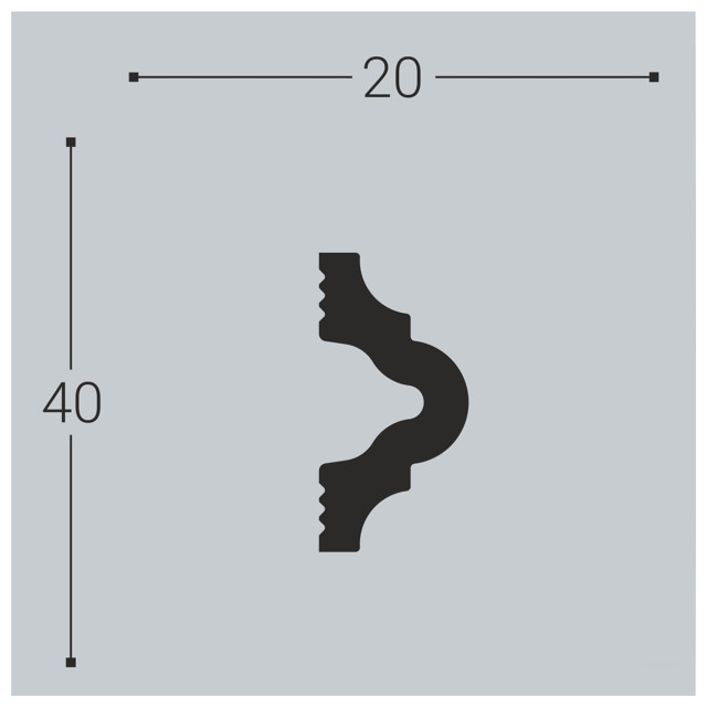 молдинг BELLO-DECO М12 40х20х2000мм полимер(xps) белый, арт. 00-00106807