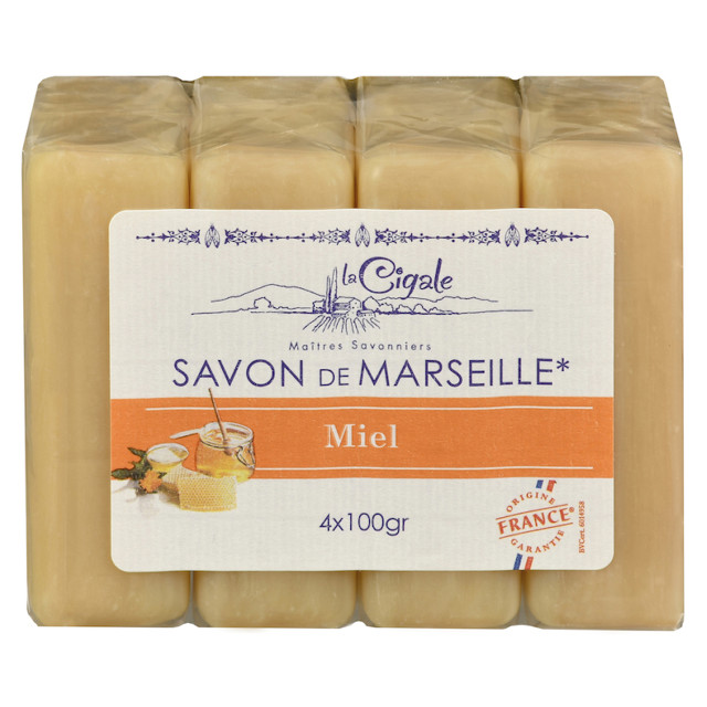 мыло LA CIGALE Savon de Marseille Miel 4шт 100г