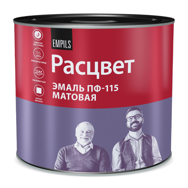 эмаль ПФ-115 РАСЦВЕТ универсальная белая матовая 2,2 кг, арт.10817