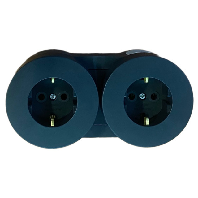 розетка 2 поста OVIVO X-One с заземлением IP54 антрацит