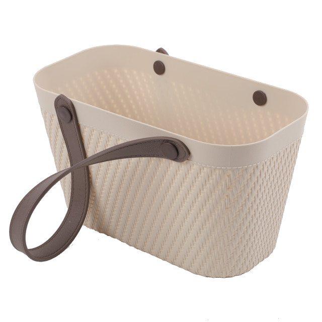 корзина-сумка TODELIA 30х15,5х17,3см 5,5л пластик, ТПР-резина бежевая