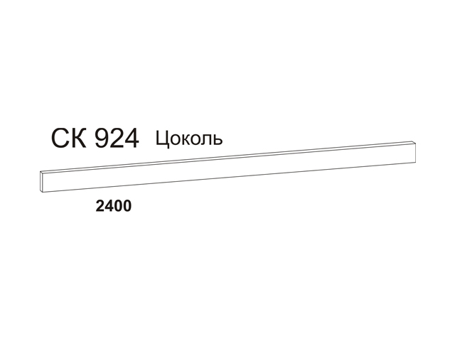 планка цокольная 2400х16х100мм  белый ДСП