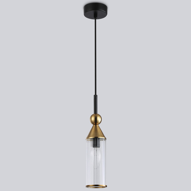 светильник подвесной AMBRELLA High Light E14 40Вт черный/латунь/прозрачный