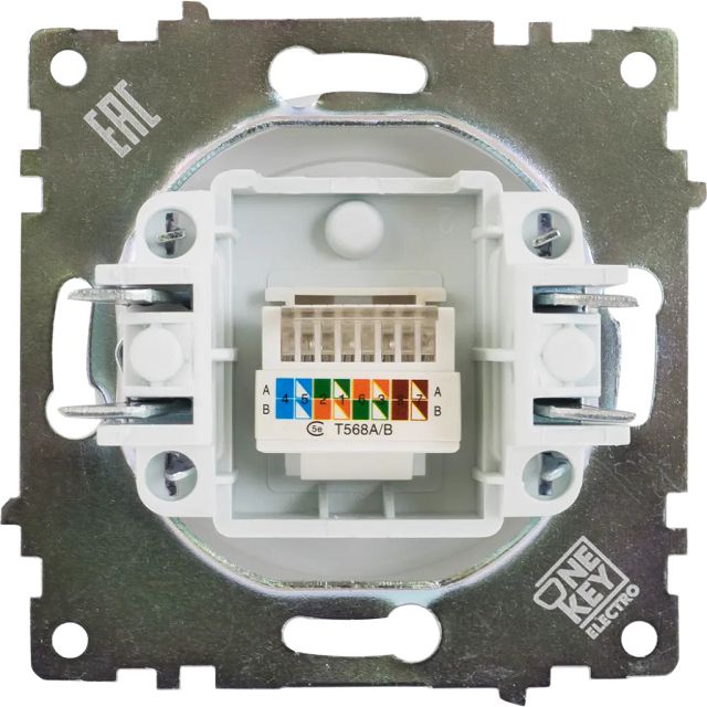 розетка 1 пост компьютерная 1xRJ45 кат.5e ONEKEYELECTRO Florence серый