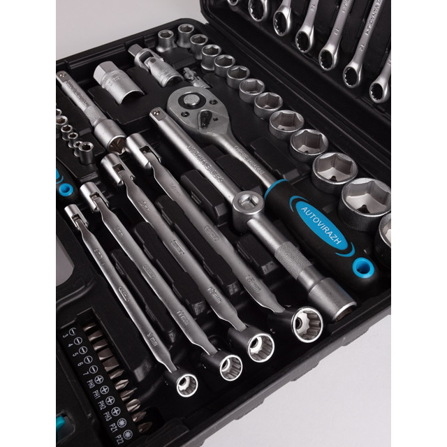 набор инструмента AUTOVIRAZH 1/2" 1/4" DR 77 предметов