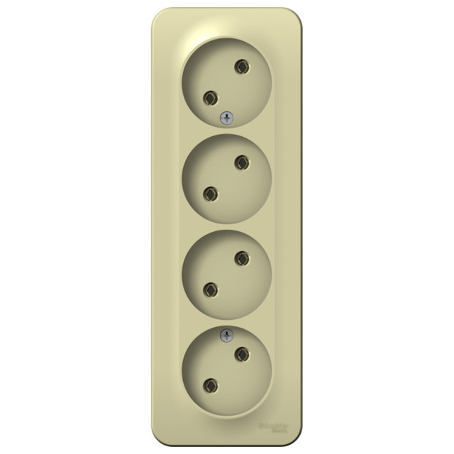 розетка 4 поста SCHNEIDER ELECTRIC Blanca б/з б/ш 16А бежевый
