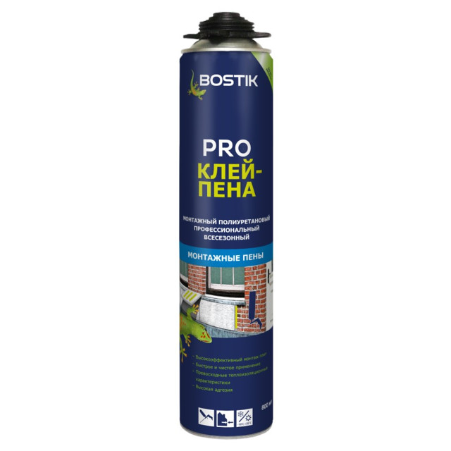 клей-пена BOSTIK Pro профессиональная всесезонная 800мл, арт.20009020