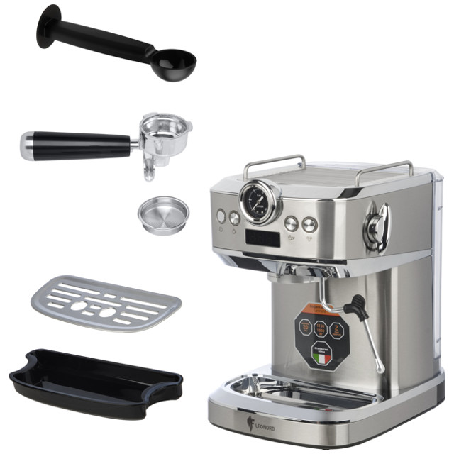 кофеварка эспрессо LEONORD LE-1753 Pro 1360Вт 20 бар серебристый