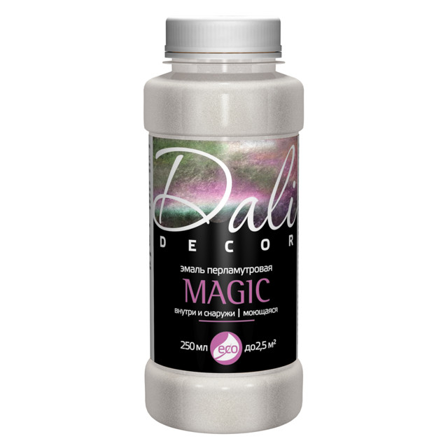 эмаль акриловая DALI Decor Magic декоративная 0,25л перламутровая серебро, арт.20526