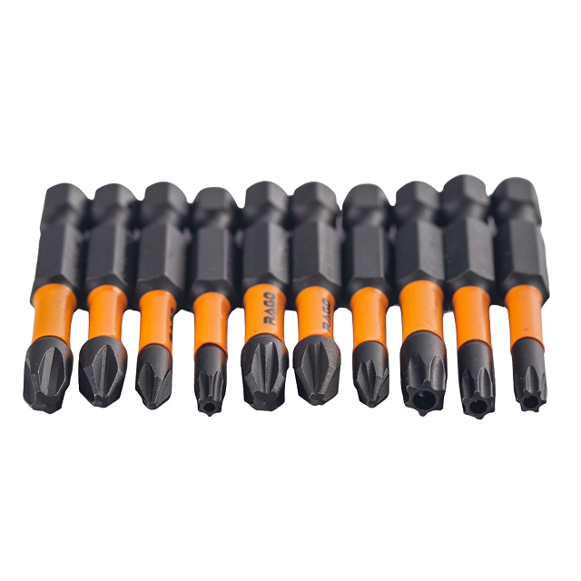 набор бит RAGE by VIRA TORX PH1 PH2 PH3 PZ1 PZ2 PZ3 TT15 TT20 TT25 TT30 50мм 10 шт