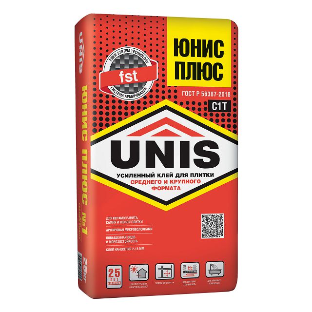 клей плиточный UNIS ПЛЮС 25кг