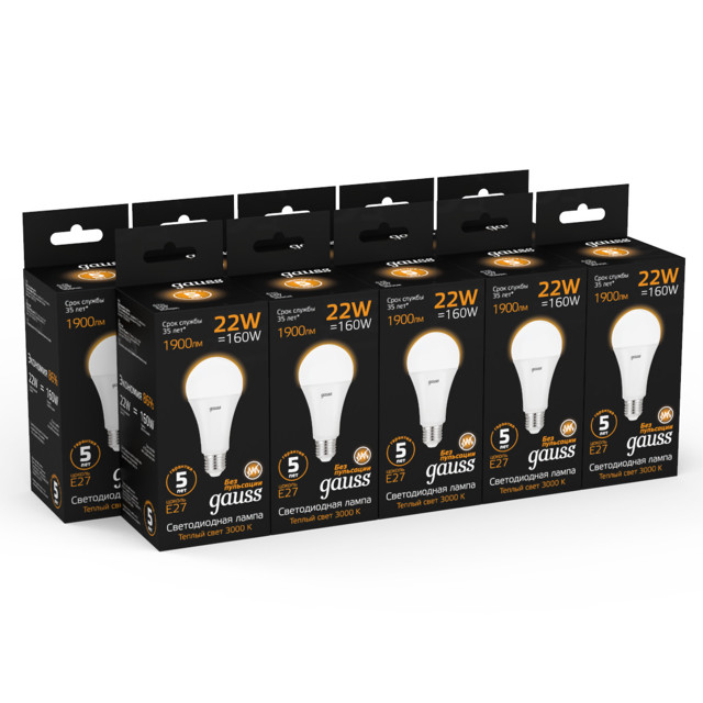 лампа Gauss 22Вт E27 1900Лм LED 3000К груша