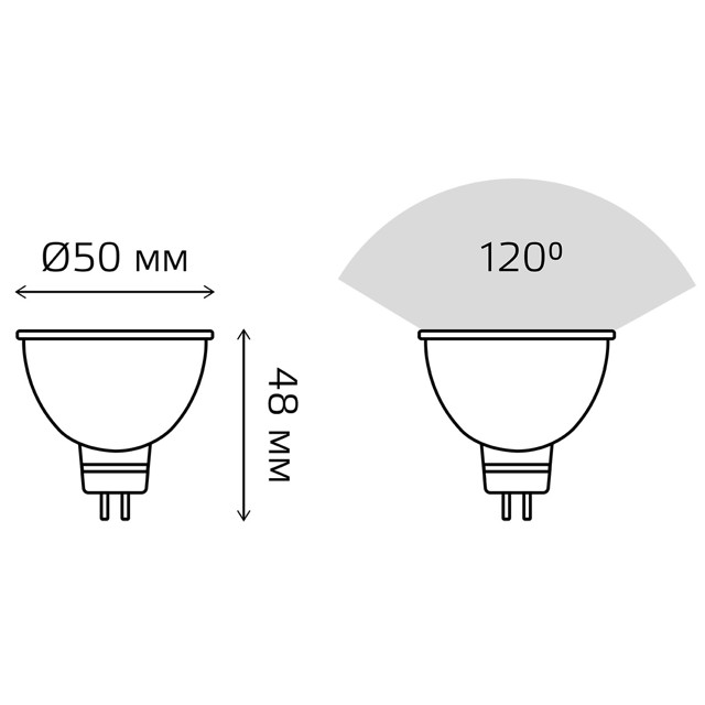 лампа GAUSS Elementary 11Вт GU5.3 LED 850Лм 3000K MR16 спот