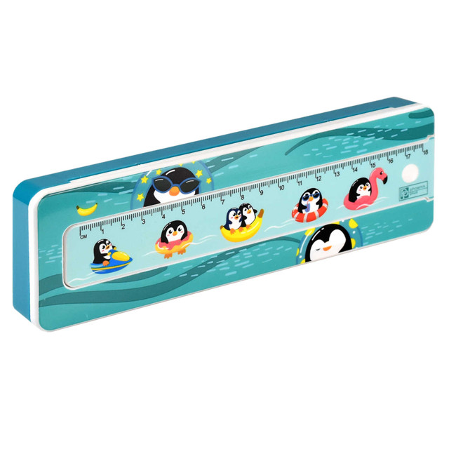 пенал Пингвины 21х6.4х2.5см АБС-пластик полиэтилентерефталат полноцветная печать