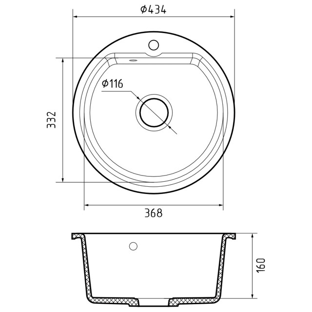 мойка GRANFEST SMART 435 D-435мм бежевая