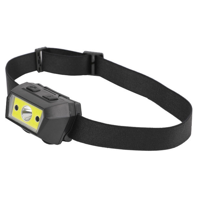 фонарь налобный FEBOX 3Вт LED COB  250Лм 3xААА 6 режимов зеленый