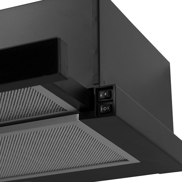 вытяжка встроенная LEX HUBBLE G 600 BLACK, 60 см, 650 куб, черная
