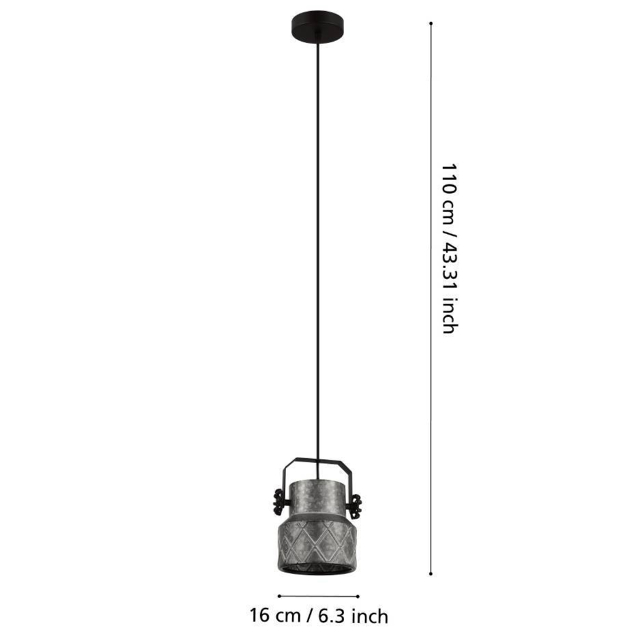 светильник подвесной EGLO Hilcott 1х40Вт E27 сталь черный