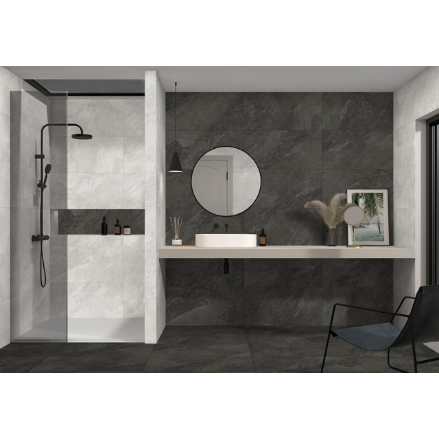 керамогранит GLOBAL TILE Newton 40x80 черный