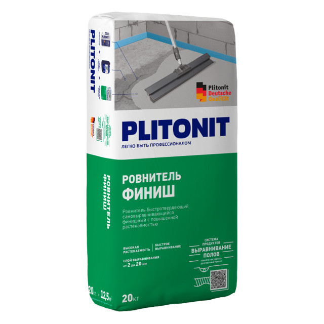 ровнитель для внутр.работ PLITONIT Финиш быстротвердеющий 20кг