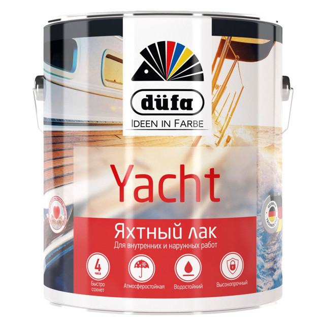 лак алкидно-уретановый DUFA Yacht яхтный 2л глянцевый, арт.МП00-009411